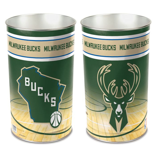 Papelera cónica de los Milwaukee Bucks de 15" de alto