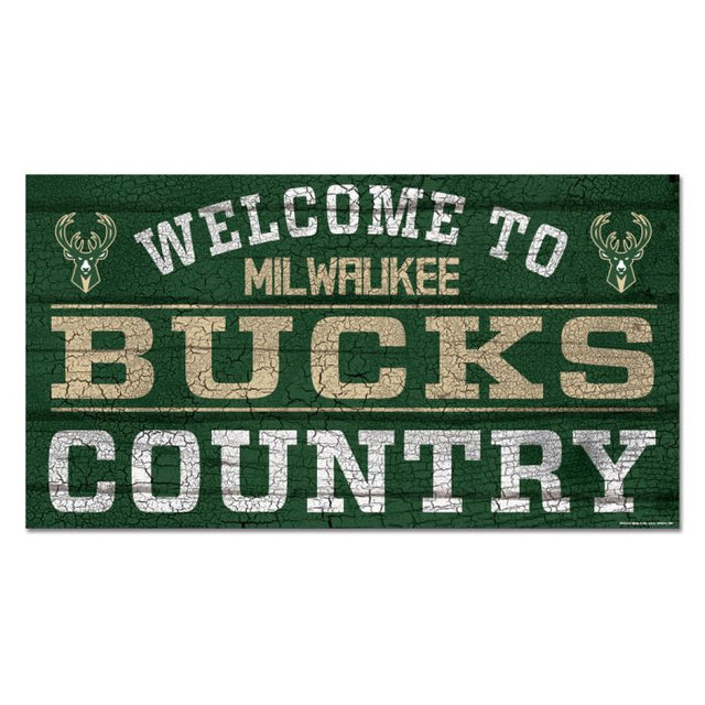 Letrero de madera de los Milwaukee Bucks, 13" x 24", 1/4" de grosor