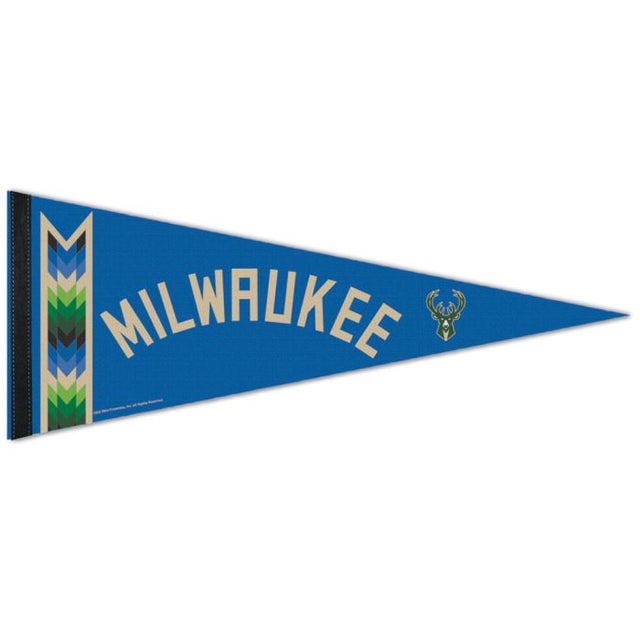 Banderín premium de la ciudad de Milwaukee Bucks de 12" x 30"