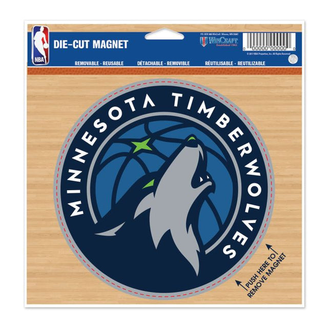 Imán troquelado de los Minnesota Timberwolves de 4,5" x 6"