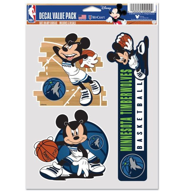Paquete multiusos para 3 fanáticos de Minnesota Timberwolves/Disney
