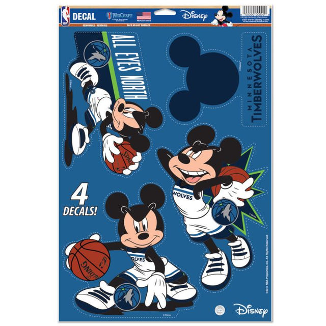 Calcomanía multiusos de Minnesota Timberwolves/Disney de 11" x 17"
