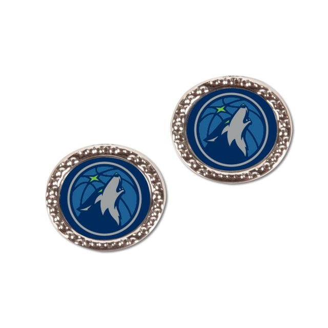 Pendientes de Minnesota Timberwolves Joyería Cardada Redonda