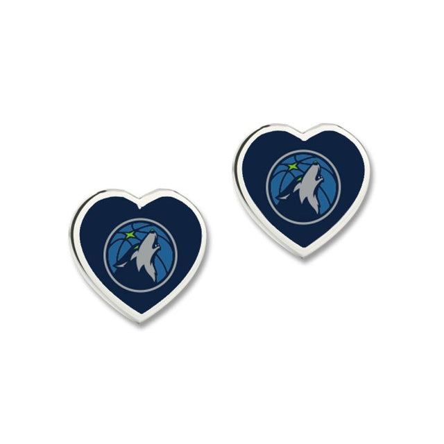 Pendientes de los Minnesota Timberwolves con corazón en 3D