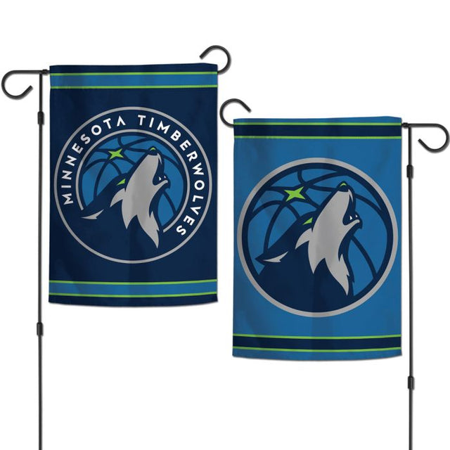 Banderas de jardín de Minnesota Timberwolves de 2 lados, 12,5" x 18"