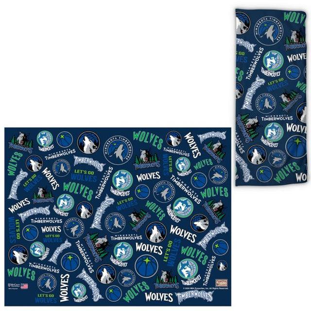 Envolturas para fanáticos con estampado disperso de Minnesota Timberwolves/Hardwoods