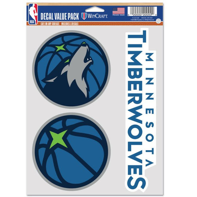 Paquete multiusos para 3 aficionados de los Minnesota Timberwolves