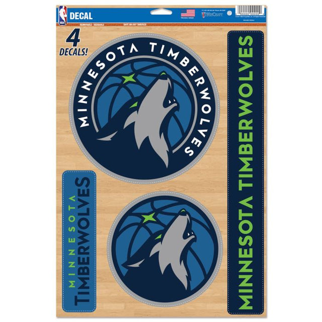 Calcomanía multiusos de Minnesota Timberwolves de 11" x 17"