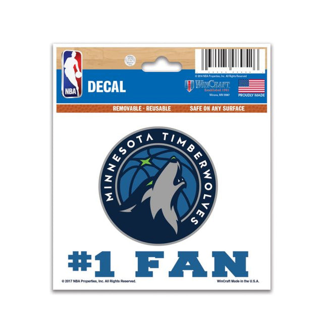 Calcomanía multiusos de Minnesota Timberwolves de 3" x 4"