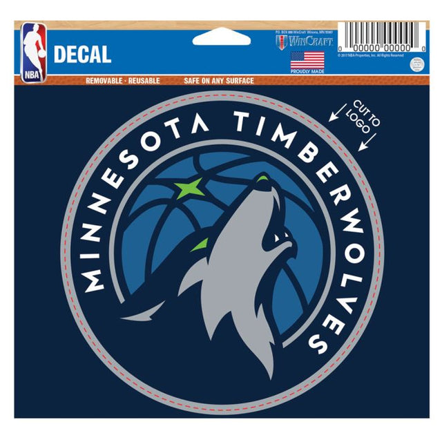Calcomanía multiusos de Minnesota Timberwolves: cortada con el logotipo de 5" x 6"