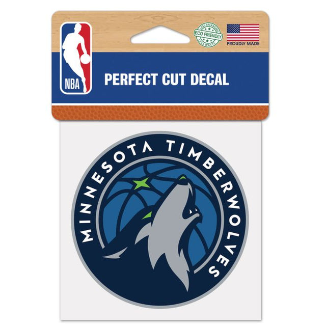 Calcomanía de color de corte perfecto de Minnesota Timberwolves de 4" x 4"