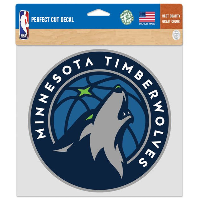 Calcomanía de color de corte perfecto de Minnesota Timberwolves de 8" x 8"