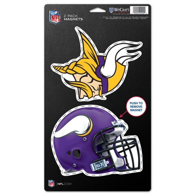 Paquete de 2 imanes de Minnesota Vikings de 5" x 9"