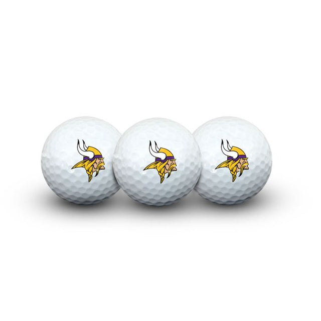 3 pelotas de golf de Minnesota Vikings en estuche tipo concha