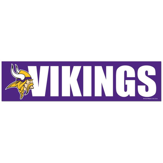 Tira de parachoques de Minnesota Vikings de 3" x 12"