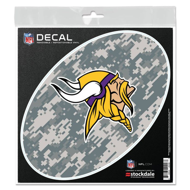 Calcomanía para todo tipo de superficies con diseño de camuflaje de los Minnesota Vikings, 6" x 6"