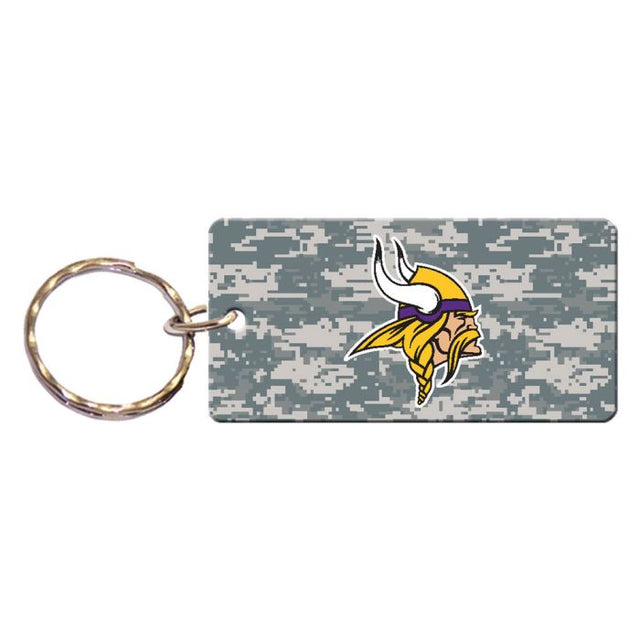 Llavero rectangular con estampado de camuflaje de los Minnesota Vikings
