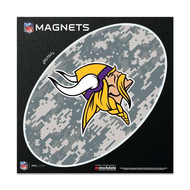 Imanes para exteriores con diseño de camuflaje de los Minnesota Vikings, 6" x 6"