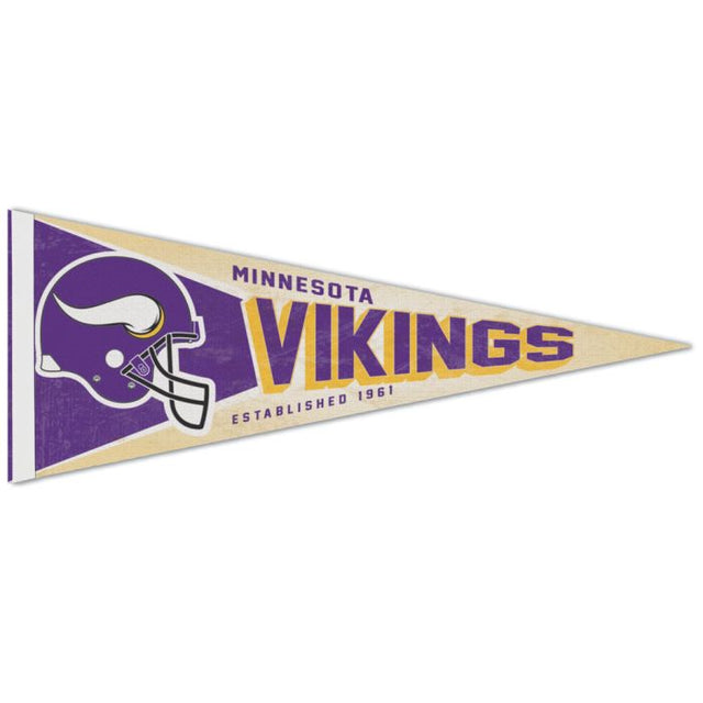 Banderín premium retro con el logotipo clásico de Minnesota Vikings, 12" x 30"