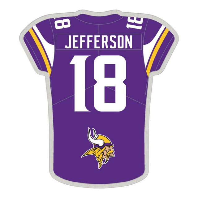 Tarjeta de joyería con pin de colección de los Minnesota Vikings de Justin Jefferson