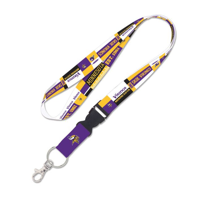 Cordón con hebilla desmontable y diseño de bloques de color de los Minnesota Vikings de 1"