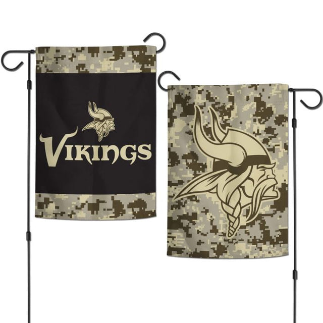 Banderas de jardín con camuflaje digital de Minnesota Vikings, de 2 lados, 12,5" x 18"