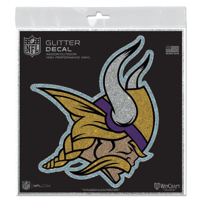Calcomanía con brillantina de Minnesota Vikings de 6" x 6"