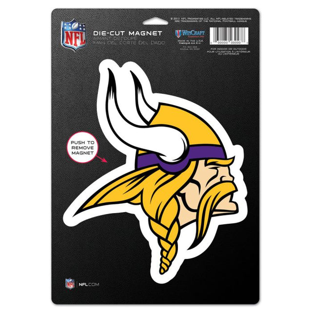 Imán troquelado con el logotipo de los Minnesota Vikings, 6,25" x 9"