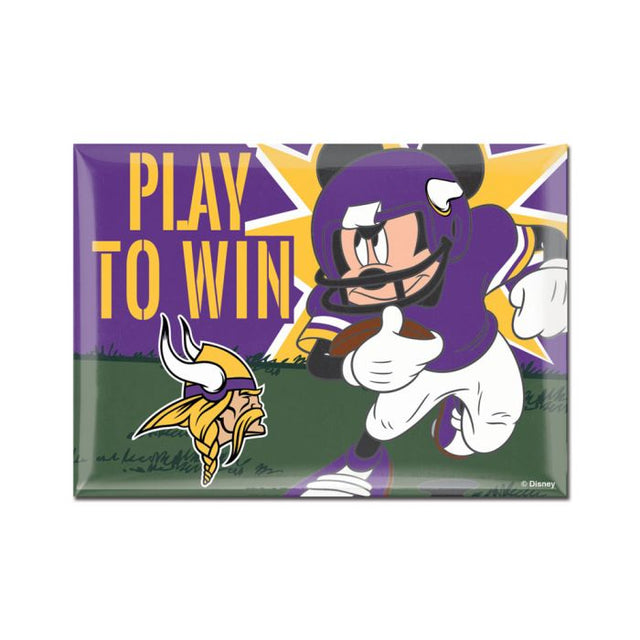 Imán de metal de Minnesota Vikings / Disney Mickey Mouse de 2,5" x 3,5"
