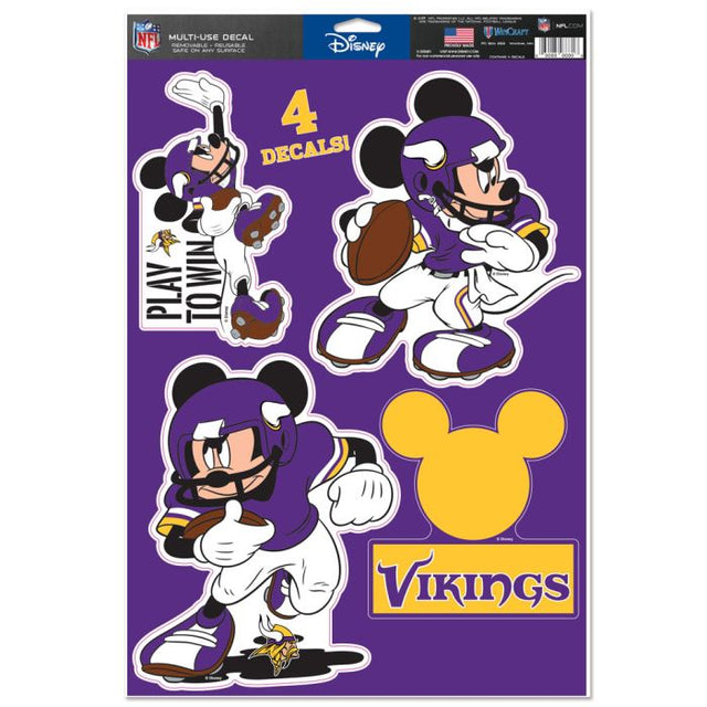 Calcomanía multiusos de Minnesota Vikings / Disney Mickey Mouse de 11" x 17"