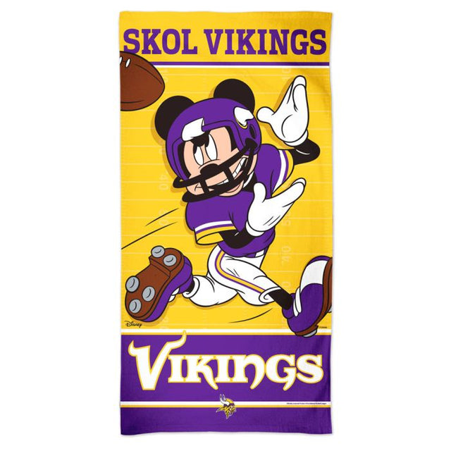 Toalla de playa Spectra de Minnesota Vikings / Disney Mickey Mouse de 30" x 60"