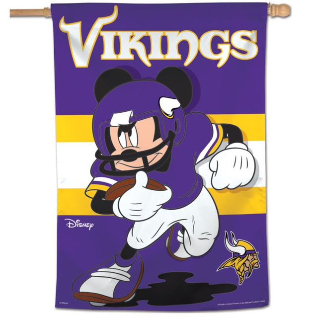 Bandera vertical de Minnesota Vikings / Disney Mickey Mouse de 28" x 40"
