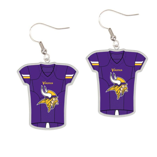 Pendientes de joyería de los Minnesota Vikings con camiseta en cartulina