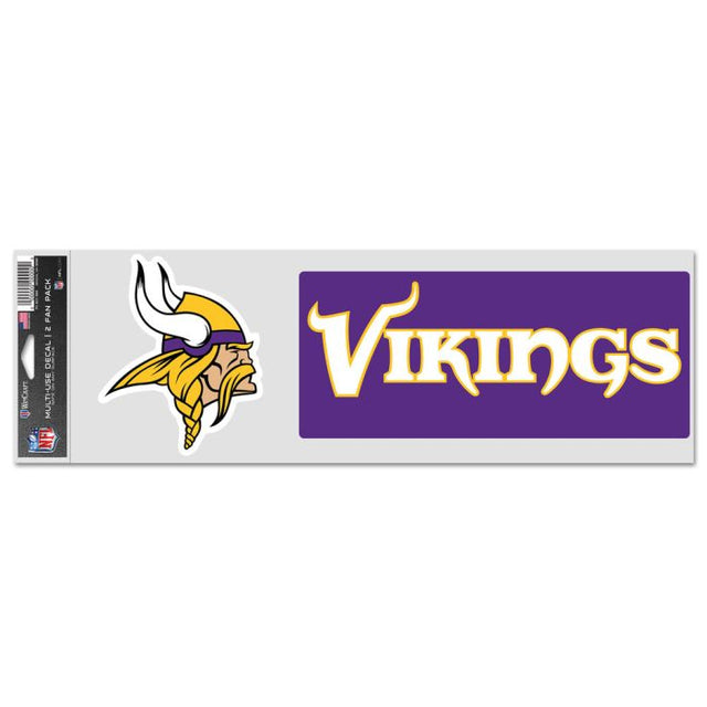 Calcomanías para fanáticos de los Minnesota Vikings de 3,75" x 12"