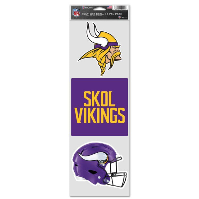 Calcomanías para fanáticos de los Minnesota Vikings de 3,75" x 12"