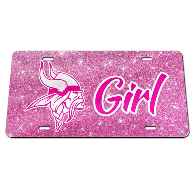 Placas de matrícula clásicas de acrílico con fondo brillante de los Minnesota Vikings