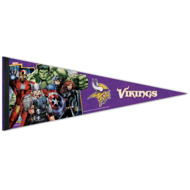 Banderín premium de Marvel de Minnesota Vikings/Marvel (C) 2021 de 12" x 30"