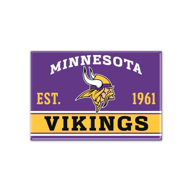 Imán de metal de los Minnesota Vikings de 2,5" x 3,5"