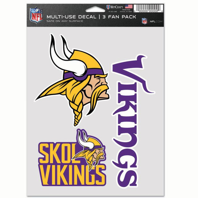 Paquete multiusos para 3 fanáticos de Minnesota Vikings