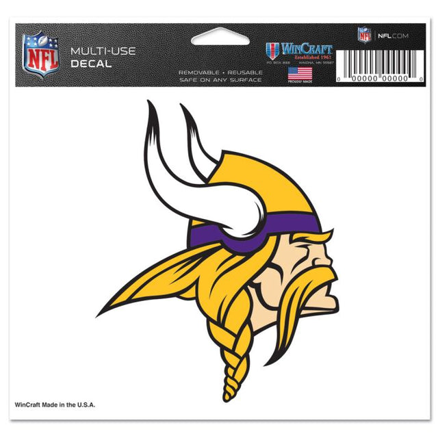 Calcomanía multiusos de Minnesota Vikings, fondo transparente, 5" x 6"