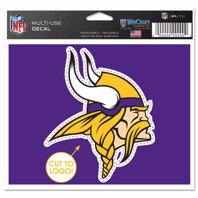 Calcomanía multiusos de Minnesota Vikings: logotipo recortado de 5" x 6"