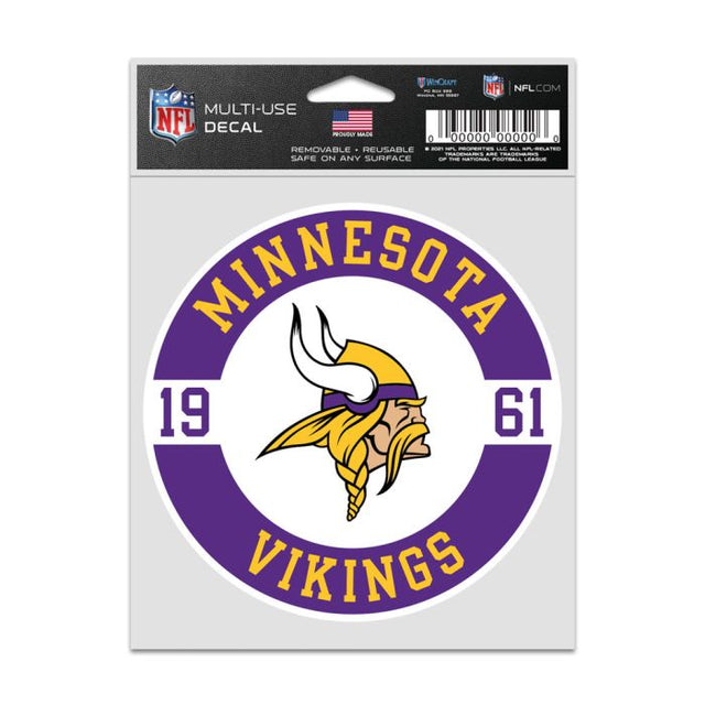Calcomanías para fanáticos de Minnesota Vikings, 3,75" x 5"
