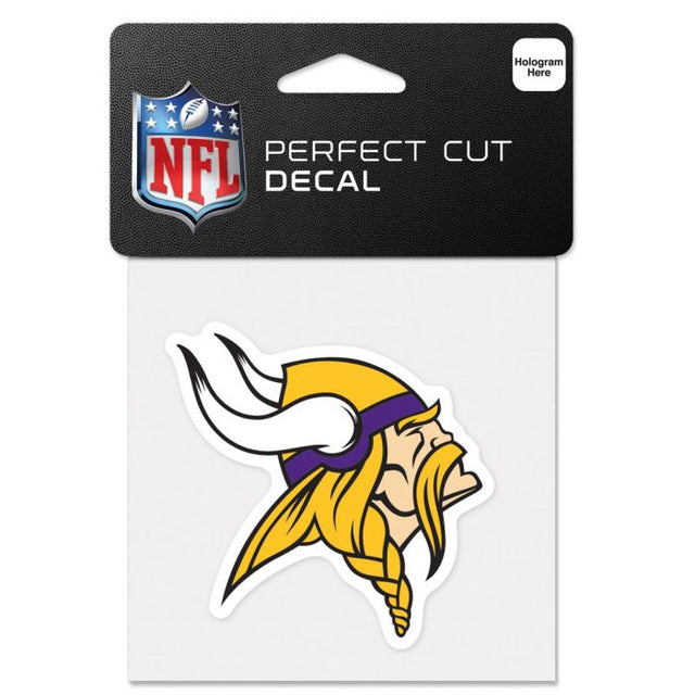 Calcomanía de color de corte perfecto de Minnesota Vikings de 4" x 4"
