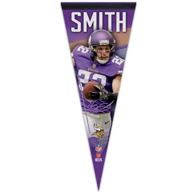 Banderín premium de los Minnesota Vikings de 12" x 30" de Harrison Smith