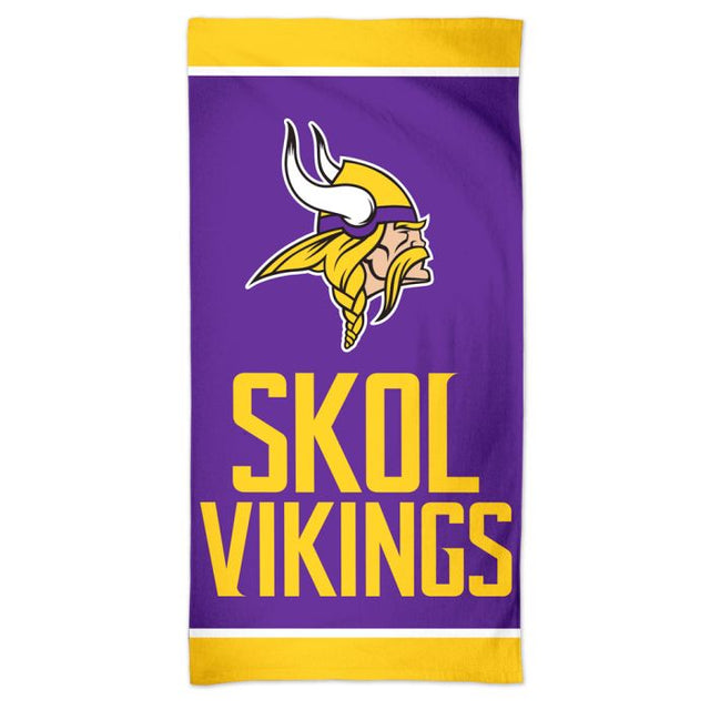 Toalla de playa Spectra con lema de los Minnesota Vikings de 30" x 60"