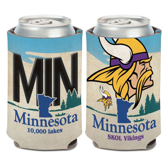 Enfriador de lata con placa ESTATAL de Minnesota Vikings, 12 oz.