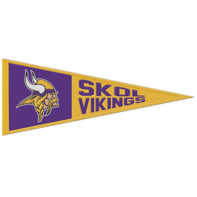 Banderín de lana con el eslogan de los Minnesota Vikings, 13" x 32"
