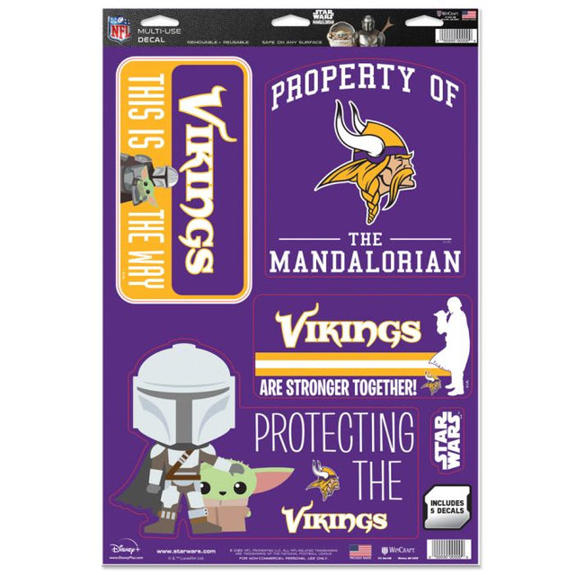 Calcomanía multiusos de Minnesota Vikings/Star Wars Mandalorian de 11" x 17"