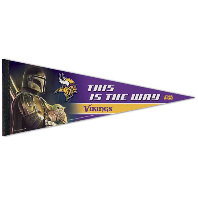Banderín premium de Minnesota Vikings / Star Wars Mandalorian de 12" x 30"