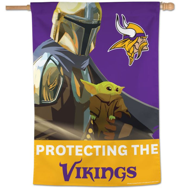 Bandera vertical de Minnesota Vikings/Star Wars Mandalorian de 28" x 40"